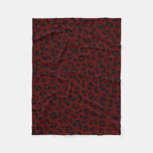 Red Leopard Skin Fleece Blanket