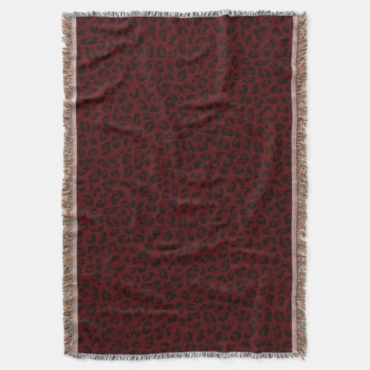 Red Leopard Skin Throw Blanket Decke (Vorderseite Vertikal)