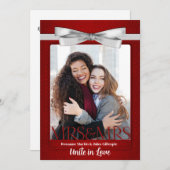 Red Lesbian Gay Two Brides Wedding Einladung (Vorne/Hinten)