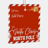 Red Letter to Santa Envelope Rentier mit Foto Keramikornament (Rechts)