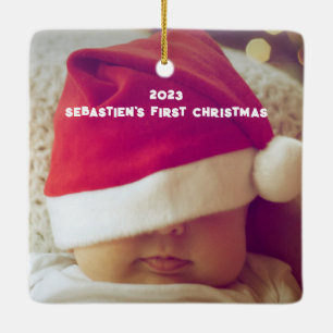 Red Letter to Santa Envelope Rentier mit Foto Keramikornament