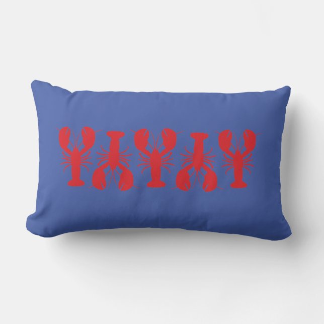 Red Lharers Blue Custom Text Preppy Decor Lendenkissen (Vorderseite)
