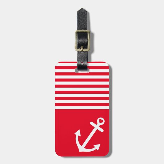 Red Liebe Anchor Nautic Gepäckanhänger (Vorderseite vertikal)