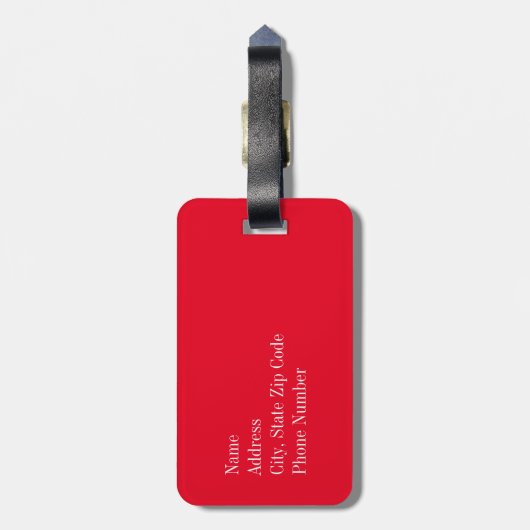 Red Liebe Anchor Nautic Gepäckanhänger (Rückseite vertikal)