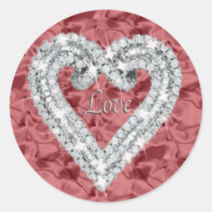 Red Liebe Diamond Heart Stickers