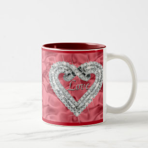 Red Liebe Diamond Heart Tasse
