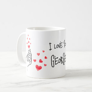 Red Liebe Finger Herzen Kaffee Tasse