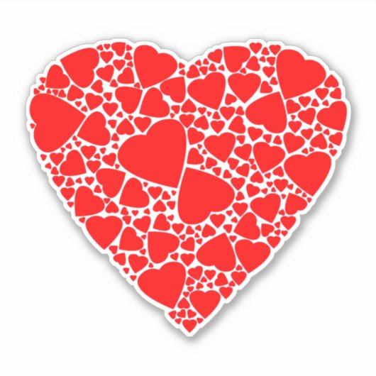 Red Liebe Heart Aufkleber (Vorderseite)