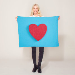 Red Liebe Heart Fleecedecke