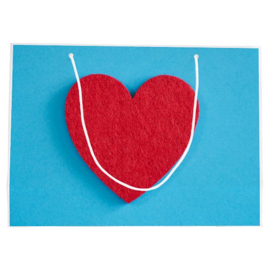 Red Liebe Heart Große Geschenktüte (Rückseite)