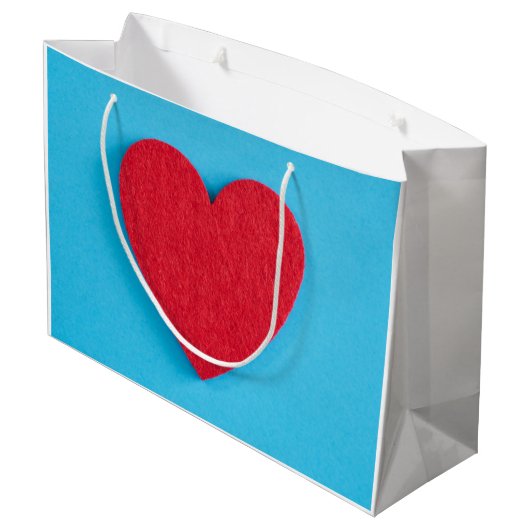 Red Liebe Heart Große Geschenktüte (Rückseite Schrägansicht)