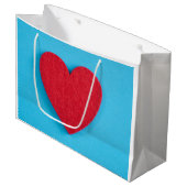 Red Liebe Heart Große Geschenktüte (Vorderseite Schrägansicht)