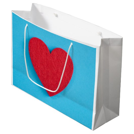 Red Liebe Heart Große Geschenktüte (Vorderseite Schrägansicht)