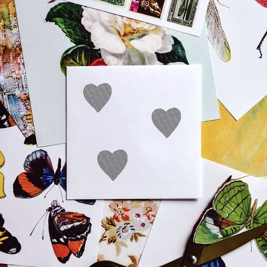 Red Liebe Heart Gummistempel