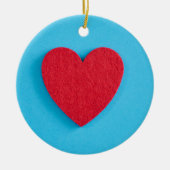 Red Liebe Heart Keramik Ornament (Vorne)