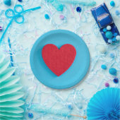 Red Liebe Heart Pappteller (Party)