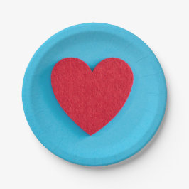 Red Liebe Heart Pappteller