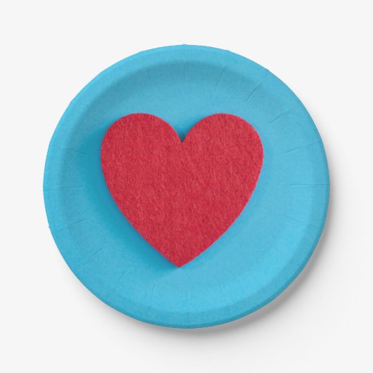 Red Liebe Heart Pappteller (Vorderseite)