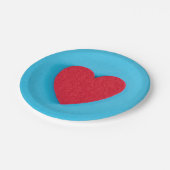 Red Liebe Heart Pappteller (Schrägansicht)