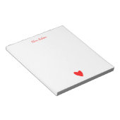Red Liebe Heart Personalisiert Notizblock (angewinkelt)