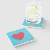 Red Liebe Heart Steinuntersetzer (Seitenansicht)