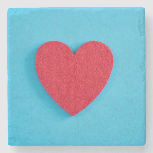 Red Liebe Heart Steinuntersetzer (Vorderseite)