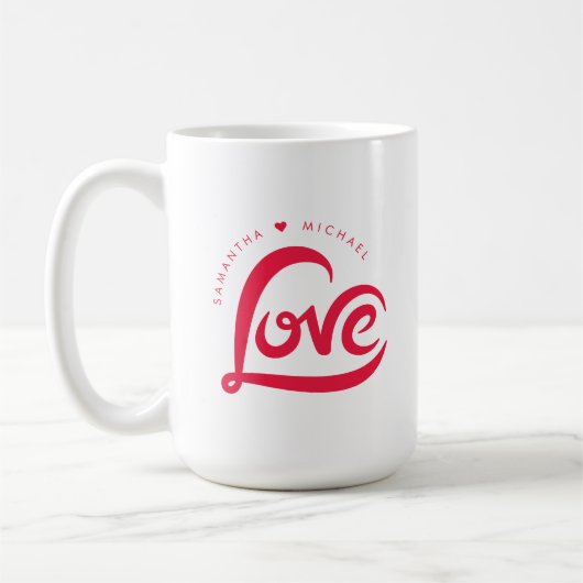 Red Liebe Heart Valentinstag Kaffeetasse (Links)