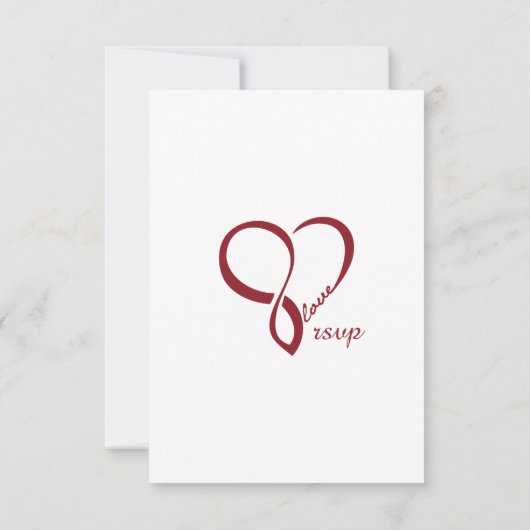Red Liebe Heart Wedding RSVP Cards (Rückseite)