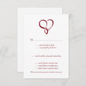 Red Liebe Heart Wedding RSVP Cards (Vorne/Hinten)