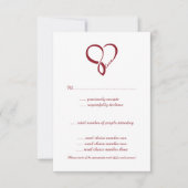 Red Liebe Heart Wedding RSVP Cards (Vorderseite)