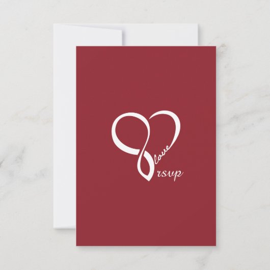 Red Liebe Heart Wedding RSVP Cards (Rückseite)