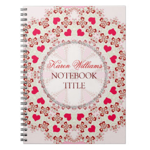 Red Liebe Hearts Country Lace Notebook Notizblock