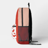 Red Liebe Hearts Gingham Karierter Personalisierte Bedruckter Rucksack (Rechts)