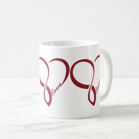 Red Liebe Hearts Tasse (VorderseiteRechts)