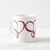Red Liebe Hearts Tasse (Vorderseite Links)