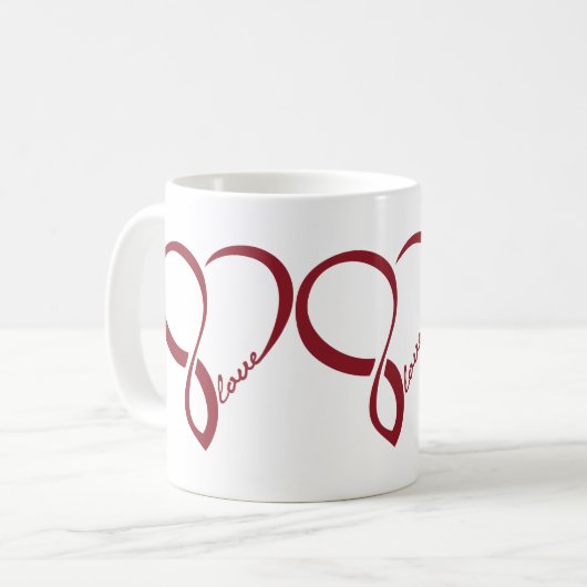 Red Liebe Hearts Tasse (Vorderseite Links)
