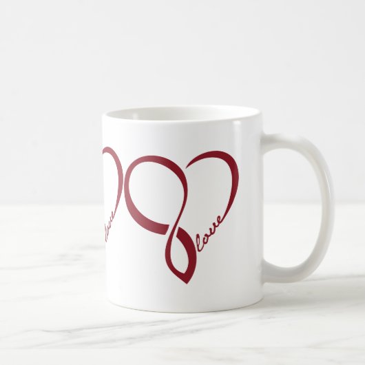 Red Liebe Hearts Tasse (Rechts)