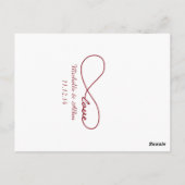 Red Liebe Infinity Wedding Tischnummer Cards (Rückseite)