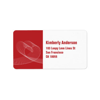 Red Liebe Loopy Heart Polterabend Address Labels Adressaufkleber