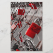 Red Liebe Padlocks Briefpapier (Vorderseite)