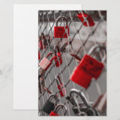 Red Liebe Padlocks Briefpapier (Vorne/Hinten)