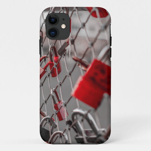 Red Liebe Padlocks Case-Mate iPhone Hülle (Rückseite)