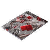 Red Liebe Padlocks Notizblock (Linke Seite)