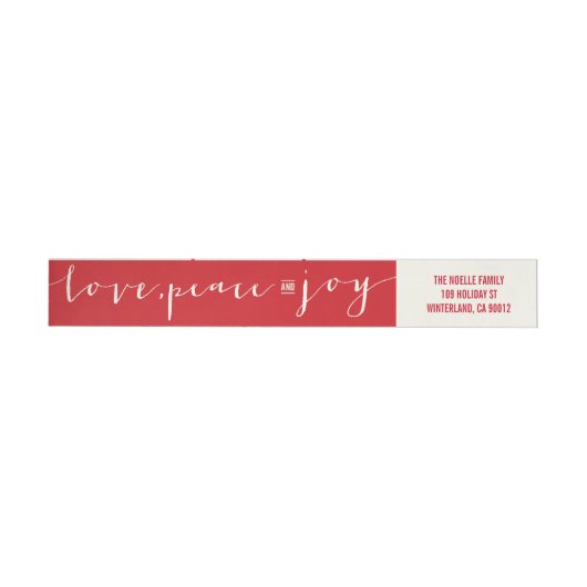 Red Liebe Peace Joliday Address Label (Person)