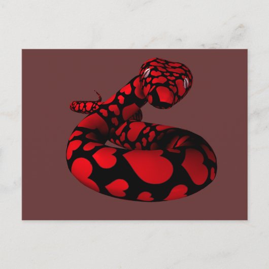 Red Liebe Python Postkarte (Vorderseite)
