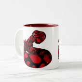 Red Liebe Python Zweifarbige Tasse (Vorderseite Links)