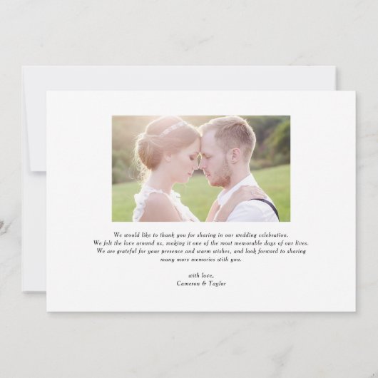 Red Liebe und Dank Retro Foto Hochzeit Dankeskarte (Rückseite)