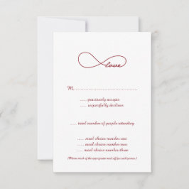 Red Liebe Unfinity Wedding RSVP Cards
