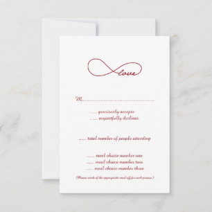 Red Liebe Unfinity Wedding RSVP Cards