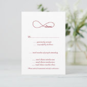 Red Liebe Unfinity Wedding RSVP Cards Karte (Stehend Vorderseite)